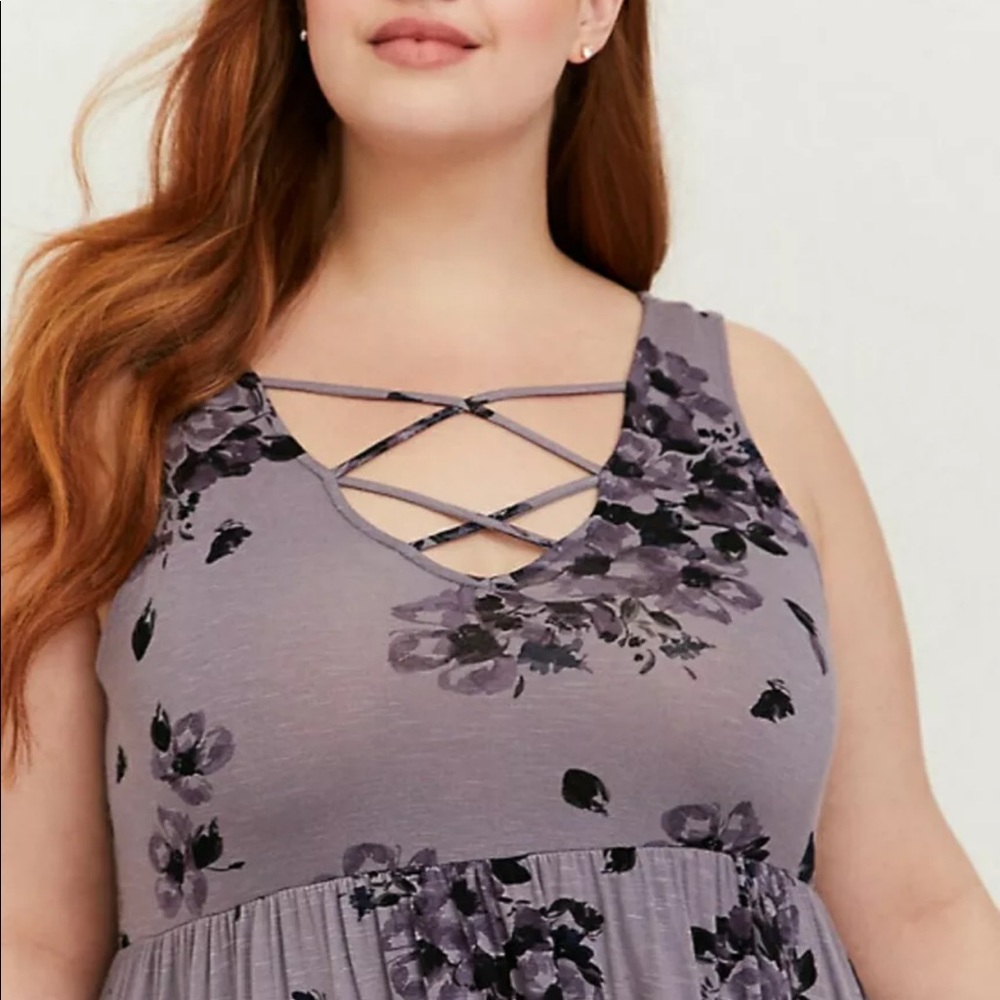 Super soft floral babydoll tank